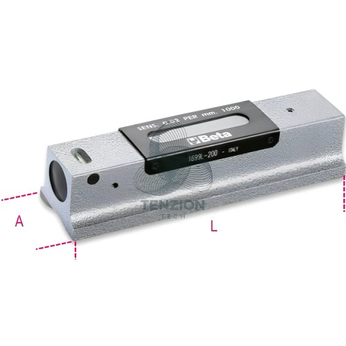 Livella Lineare Prismatica Rettificata Ghisa 2 Fiale Infrangibili Precisione 0,02mm/m