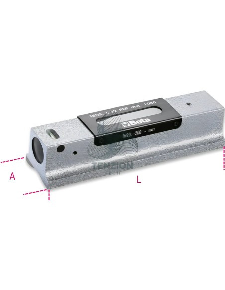 Livella Lineare Prismatica Rettificata Ghisa 2 Fiale Infrangibili Precisione 0,02mm/m