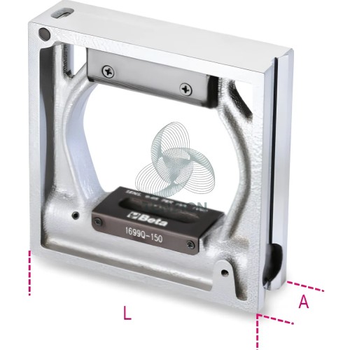 Livella Quadra Prismatica Rettificata Ghisa 2 Fiale Infrangibili Precisione 0,05mm/m