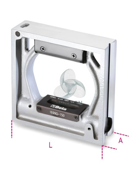 Livella Quadra Prismatica Rettificata Ghisa 2 Fiale Infrangibili Precisione 0,05mm/m