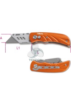 Cutter Serramanico Lama Trapezoidale Impugnatura Alluminio 2