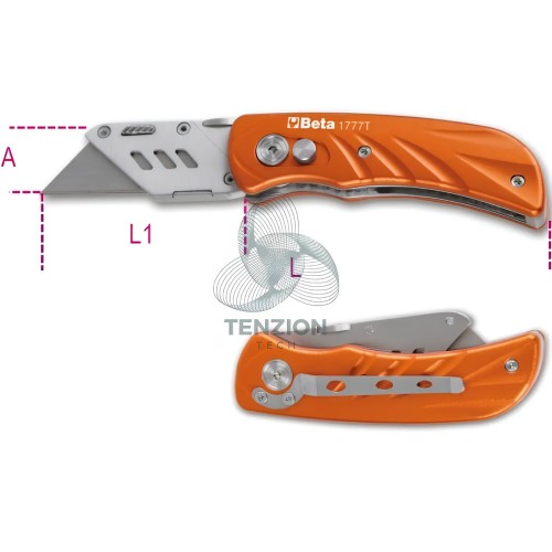 Cutter Serramanico Lama Trapezoidale Impugnatura Alluminio