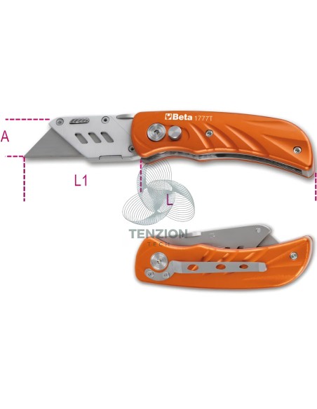 Cutter Serramanico Lama Trapezoidale Impugnatura Alluminio
