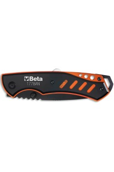 Coltello A Serramanico Impugnatura Alluminio Anodizzato Lama Acciaio Inox 2