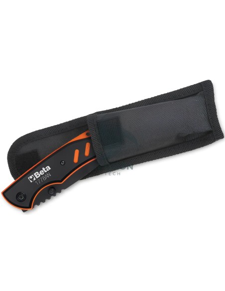 Coltello A Serramanico Impugnatura Alluminio Anodizzato Lama Acciaio Inox