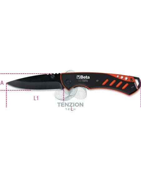 Coltello A Serramanico Impugnatura Alluminio Anodizzato Lama Acciaio Inox