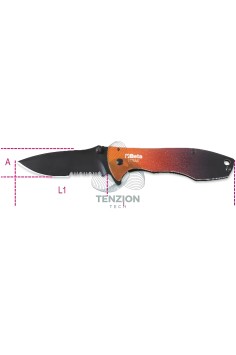 Coltello A Serramanico Impugnatura Alluminio Lama Acciaio Inox Seghettata 2