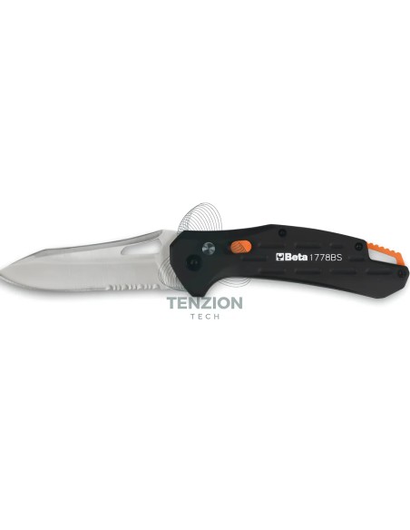 Coltello A Serramanico Lama Acciaio Inox Seghettata Finitura Carbon