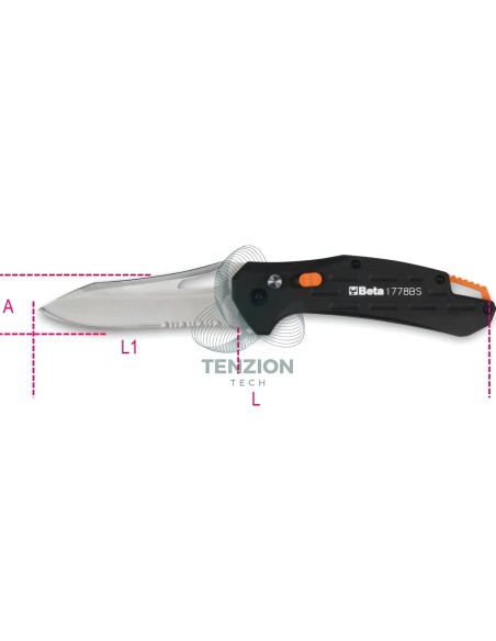 Coltello A Serramanico Lama Acciaio Inox Seghettata Finitura Carbon