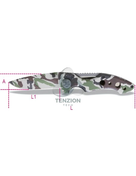 Coltello A Serramanico Mimetico Lama Acciaio Temprato