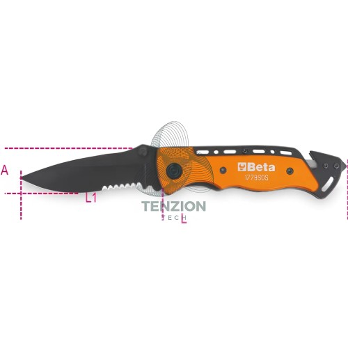 Coltello Soccorso Auto Frangicristallo Tagliacinture