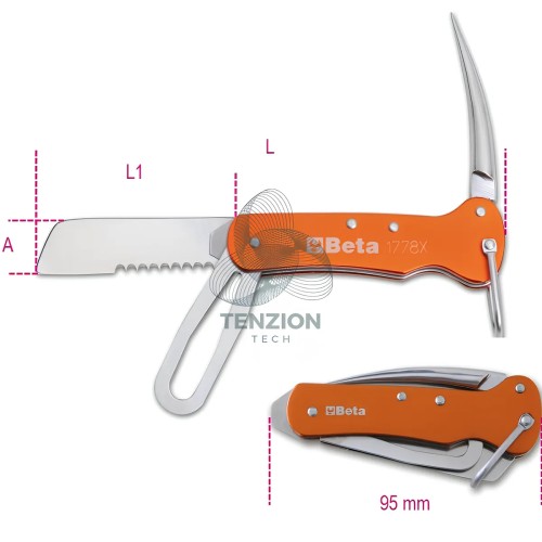 Coltello Per Nautica Impugnatura Alluminio Lama Acciaio Inox