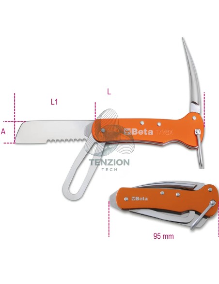 Coltello Per Nautica Impugnatura Alluminio Lama Acciaio Inox