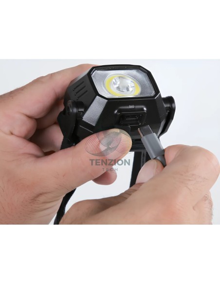 Lampada Da Testa Led Ricarica Wireless Doppia Emissione Luminosa 400Lm