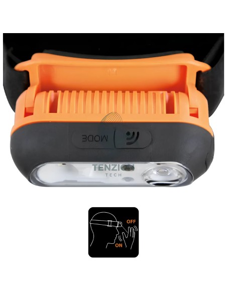 Lampada Da Testa Led Ricarica Wireless Luce Rossa Sensore Contactless ON OFF 500Lm