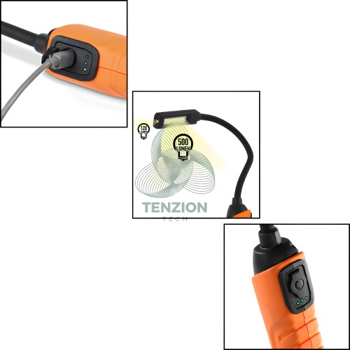 Lampada Led Magnetica Testa Flessibile Doppia Emissione Luminosa 500Lm