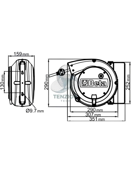 Avvolgitore Automatico Con Cavo 2x1,5mm²