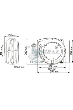 Avvolgitore Automatico Con Cavo 3Gx1,5mm² Presa SCHUKO 2