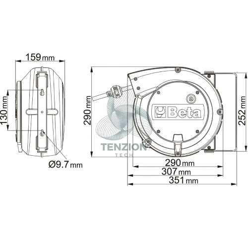 Avvolgitore Automatico Con Cavo 3Gx1,5mm² Presa SCHUKO