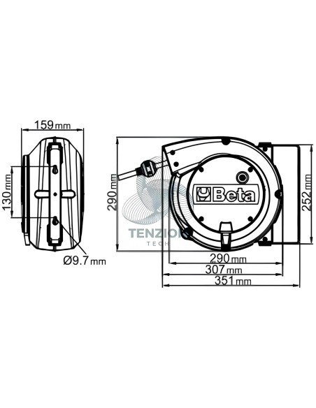 Avvolgitore Automatico Con Cavo 4Gx1,5mm²