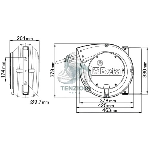 Avvolgitore Automatico Con Cavo 4Gx2,5mm²