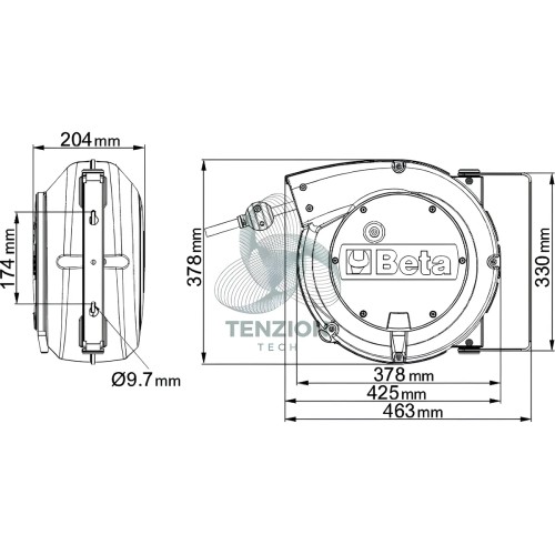 Avvolgitore Automatico Con Cavo 5Gx1,5mm²