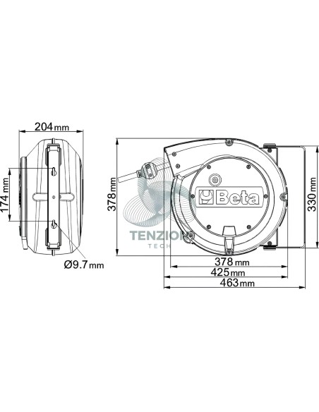 Avvolgitore Automatico Con Cavo 5Gx1,5mm²