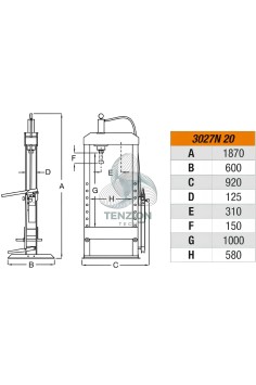 Pressa Idraulica Pistone Mobile 20T 2