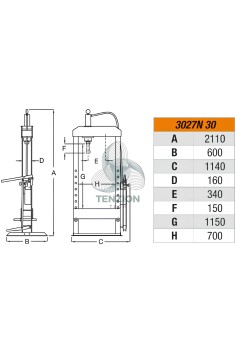 Pressa Idraulica Pistone Mobile Ed Argano 30T 2
