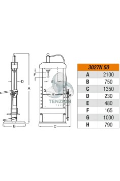 Pressa Idraulica Pistone Mobile Ed Argano 50T 2