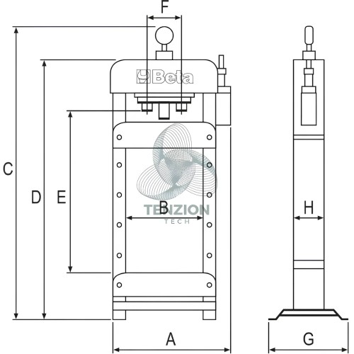 Pressa Idraulica Con Pistone Mobile 30T