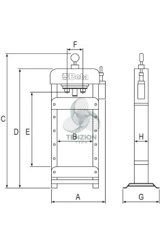 Pressa Idraulica Con Pistone Mobile Ed Argano 50T 2