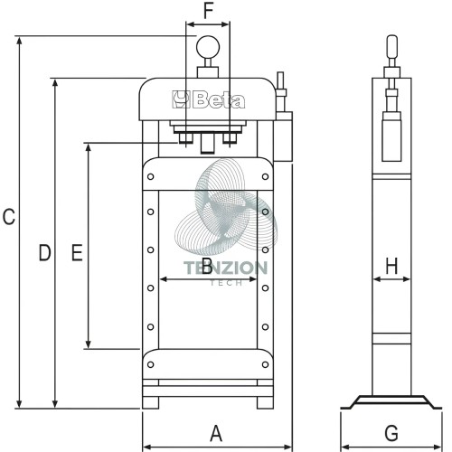 Pressa Idraulica Con Pistone Mobile Ed Argano 50T