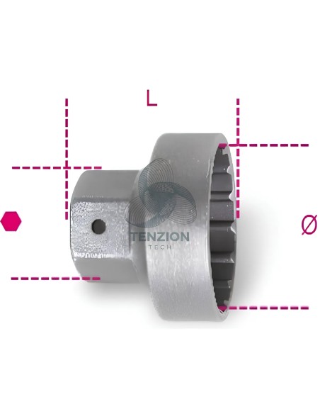 Chiave A Bussola Estrattore Per Movimento Centrale 16 Tacche 1/2"