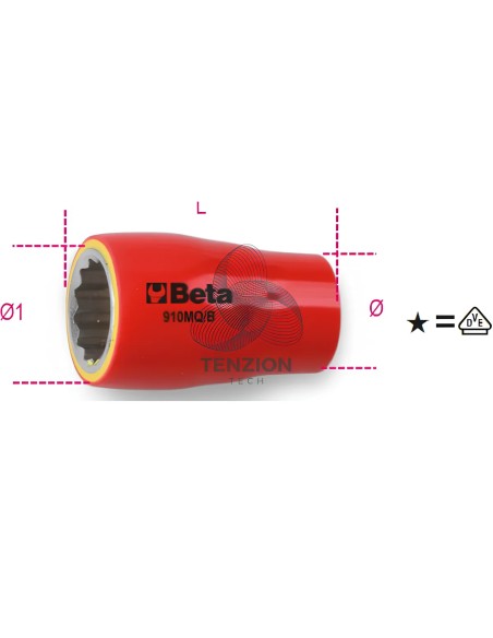 Chiave A Bussola Poligonale 3/8" Isolata 1000V