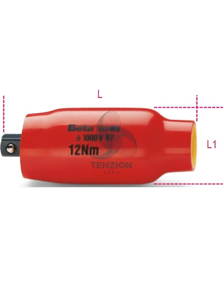 Prolunga Pretarata 12Nm Attacco Quadro Femmina 3/8" Isolata 1000V