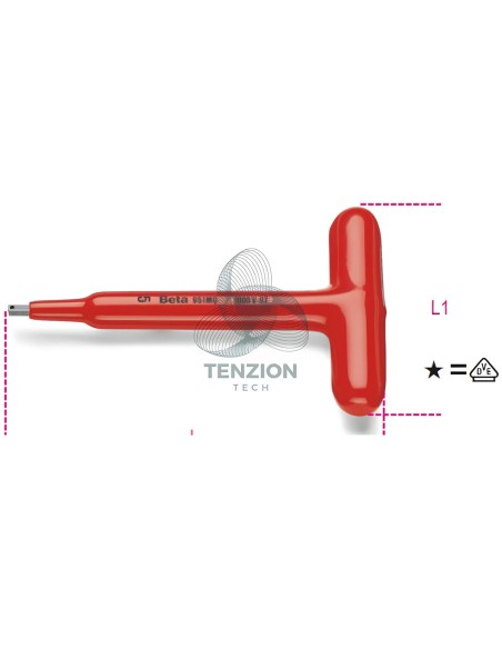 Chiave A T Maschio Esagonale Isolata 1000V