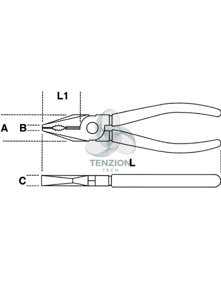 Pinza Universale Cromata Isolata 1000V