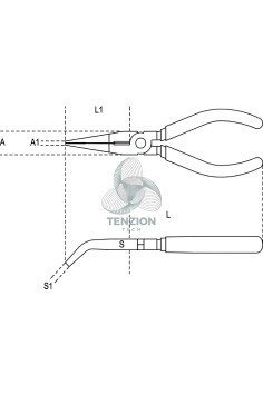 Pinza A Becchi Piatti Lunghissimi Piegati Isolata 1000V 2