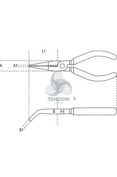 Pinza A Becchi Mezzotondi Lunghissimi Piegati Isolata 1000V 2