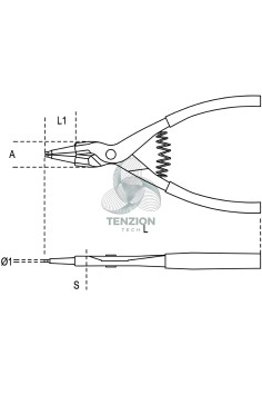 Pinza A Becchi Dritti Per Anelli Elastici Alberi Manici PVC Antiscivolo Con Sistema Anticaduta H-SAFE 2