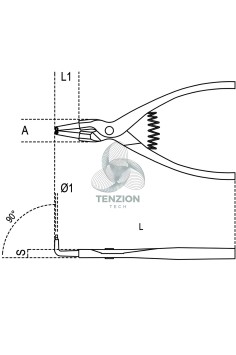 Pinza A Becchi Piegati 90° Per Anelli Elastici Alberi 175mm Manici PVC Antiscivolo Con Sistema Anticaduta H-SAFE 2