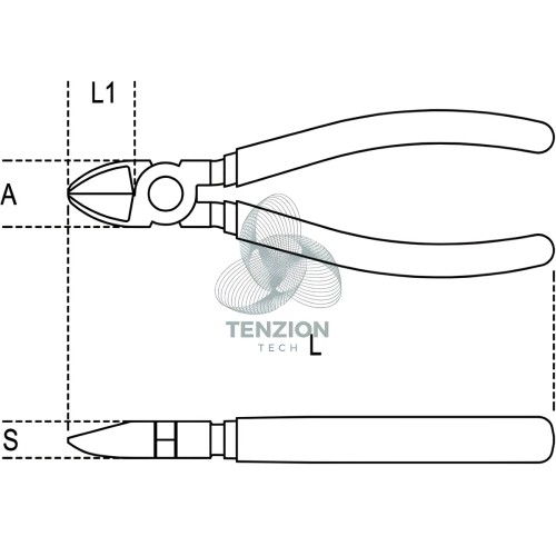 Tronchese A Taglienti Diagonali Impugnatura Bimateriale Con Sistema Anticaduta H-SAFE