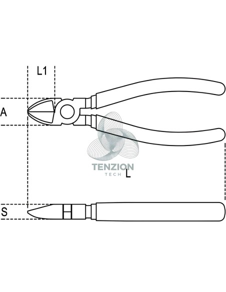 Tronchese A Taglienti Diagonali Impugnatura Bimateriale Con Sistema Anticaduta H-SAFE