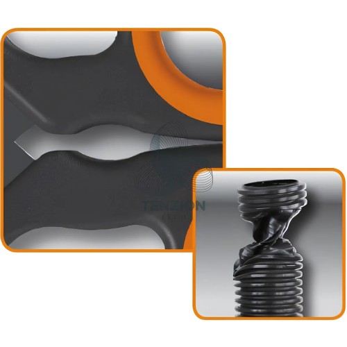 Forbice Per Elettricista Doppio Effetto Profili A Fresa Acciaio Inox Rivestito DLC Con Sistema Anticaduta H-SAFE