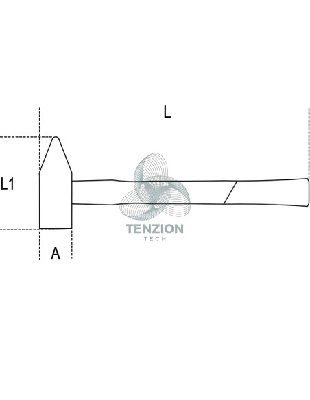 Martello Tipo Tedesco Per Meccanici Manico Fibra Con Sistema Anticaduta H-SAFE