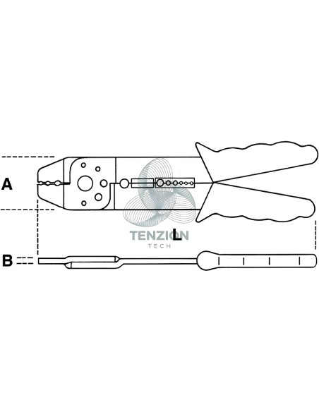 Pinza Per Capicorda Preisolati Modello Standard 0-6mm² Con Sistema Anticaduta H-SAFE