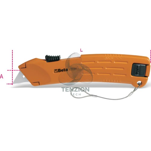 Cutter Lama Retrattile Con 2 Lame Sistema Anticaduta H-SAFE