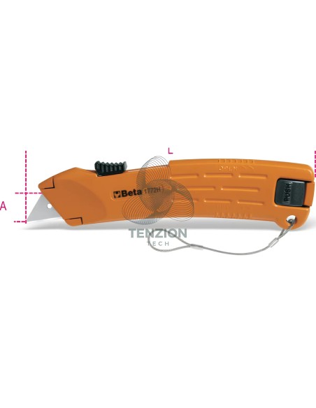 Cutter Lama Retrattile Con 2 Lame Sistema Anticaduta H-SAFE