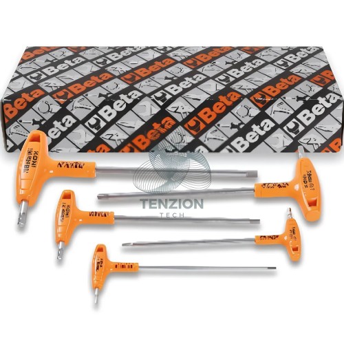 Set 5 Chiavi Maschio Esagonali Piegate Con Impugnatura Di Manovra Acciaio Inox 2,5-6mm